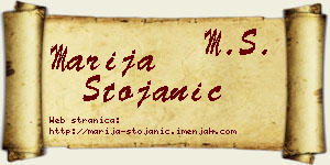 Marija Stojanić vizit kartica